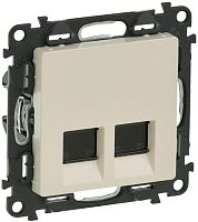 Розетка компьютерная без рамки Legrand Valena Life 2-м. RJ45+RJ45 5e слоновая кость картинка